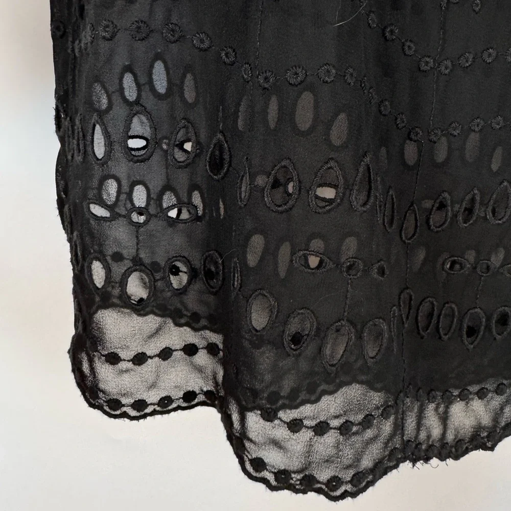J. Crew Sheer Lace Embroidered Blouse Women Small Whimsigoth Fairy Dark Feminine